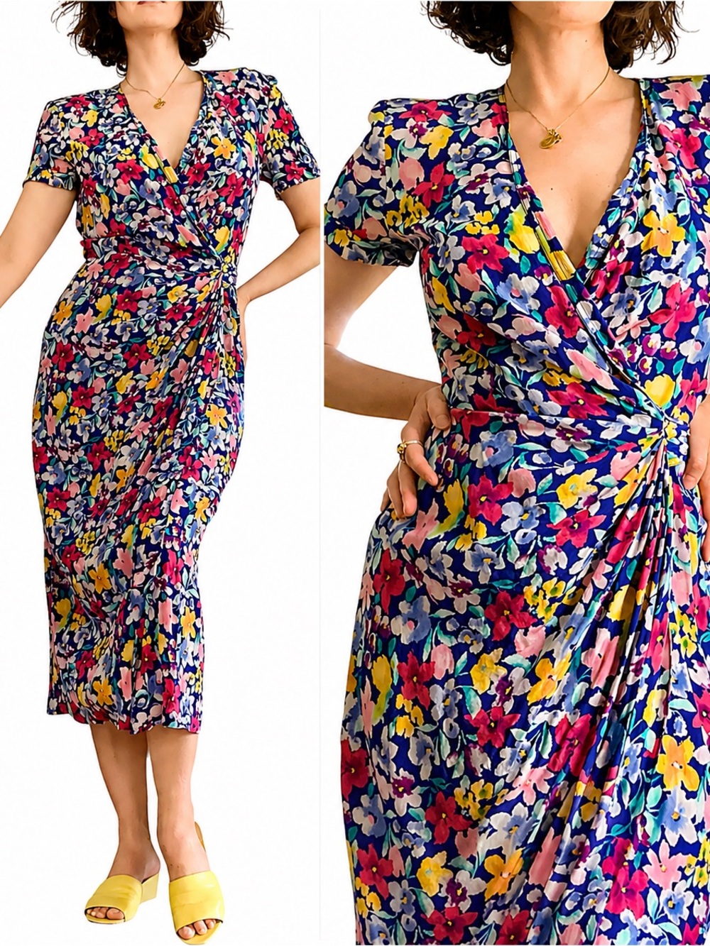 Vintage silk wrap dress